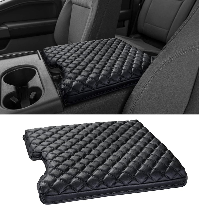 Sinvanho Store Thickened Center Console Armrest Cover for 2015-2025 Ford F150 Accessories, PU Leather Middle Console Protective Cover, Arm Rest Box Lid Cushion, Fits Only 40/20/40 Jump Seat Console - Image 1